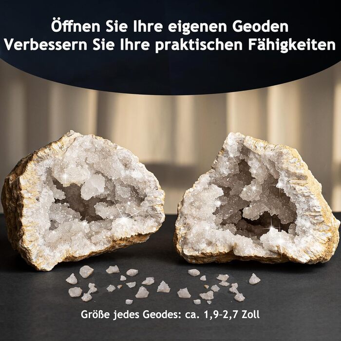 Дитячий набір для розкопок Japace, наукова іграшка STEM для копання дорогоцінного каміння, набір для розбиття геод, набір для вирощування кристалів, подарунки для хлопчиків та дівчаток, гірничий молоток