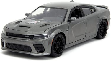 Форсаж - Автомобіль Dodge Charger (124, сірий) - Модель автомобіля 2021 Dodge Charger SRT Hellcat з фільму Форсаж 10, литий автомобіль від 8 років з деталями, що відкриваються, 19 см