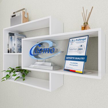 Біла настінна полиця, дерев&39яна книжкова полиця, підвісна полиця, плаваюча полиця для вітальні, спальні та кухні