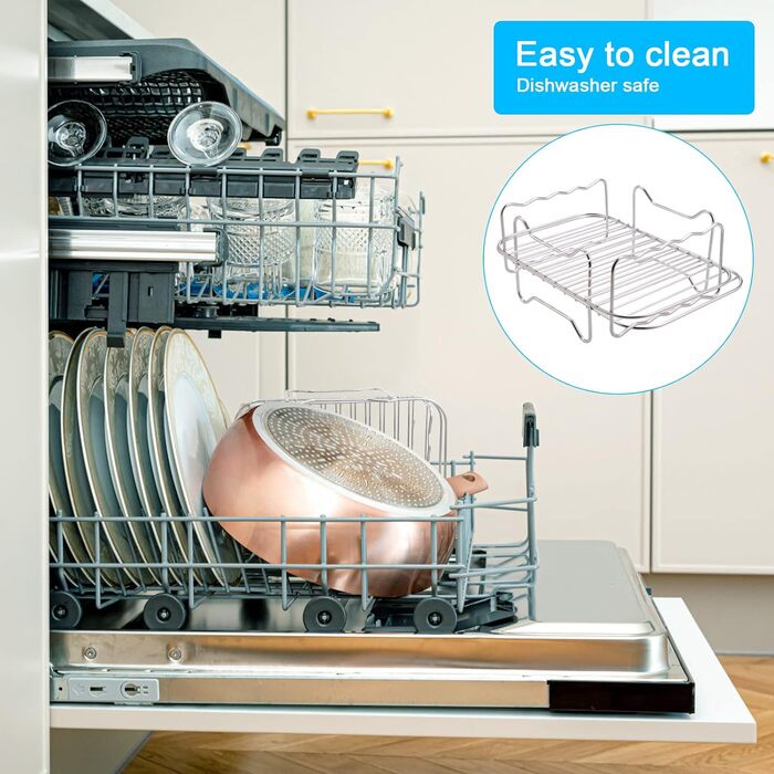 Решітка для гриля Hejo 2 шт. и аерофритюрниці, сумісна з двозонною фритюрницею AF300EU / AF400EU з 4 паличками для гриля 1 масляною щіткою та 1 затискачем для їжі