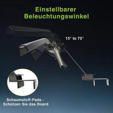 Світлодіодне освітлення для мішні для дартсу STASUN, складна система освітлення всієї дошки, професійний аксесуар для дартсу з регульованим кутом та яскравістю, без бічних відблисків TOR 120