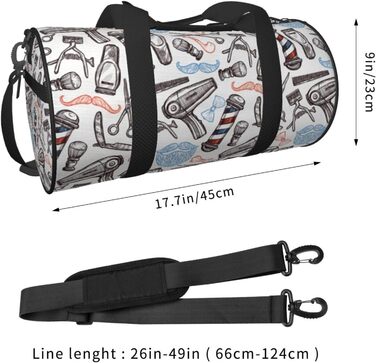 Спортивна сумка-мішок для подорожей, перукарські аксесуари, з принтом, сумка на ніч, чорна, універсальний розмір, дорожня сумка