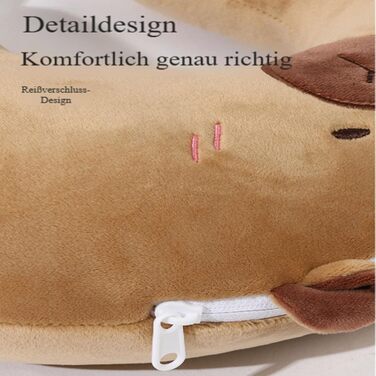 Подушка для шиї у формі капібари, дитяча дорожня подушка з плюшевою іграшкою капібари, 2-в-1 трансформована подушка для шиї у формі капібари U-подібної форми та м&39яка іграшка, для автомобіля, поїзда, офісу, літака (плюшева іграшка 2-в-1 U)