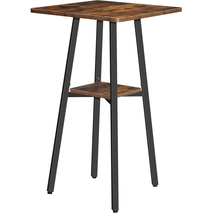 Барний стіл HOOBRO на 2 рівні, високий бістро-стіл, невеликий стоячий стіл з 2 стільницями, кухонний стіл, балконний стіл, для вітальні, конференц-залу, бару, рустикальний коричневий та чорний EBF51BT01