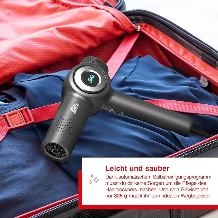 Фен для волосся (Модель 3804) Легкий, з іонізацією, 1600 Вт, 4 режими швидкості, LED-дисплей, програма захисту від посічених кінчиків, дифузор та насадки Професійне укладання волосся, як у салоні краси