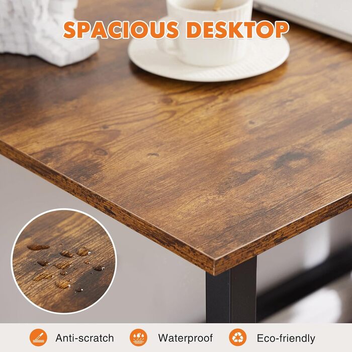 Комп&39ютерний стіл Sweetcrispy, 81,3 см, для студентів, дітей, навчання, письма, з гачком для навушників та сумкою для зберігання, сучасний, простий, для ПК, для дому, спальні, стіл, 32 дюйми, рустикальний коричневий