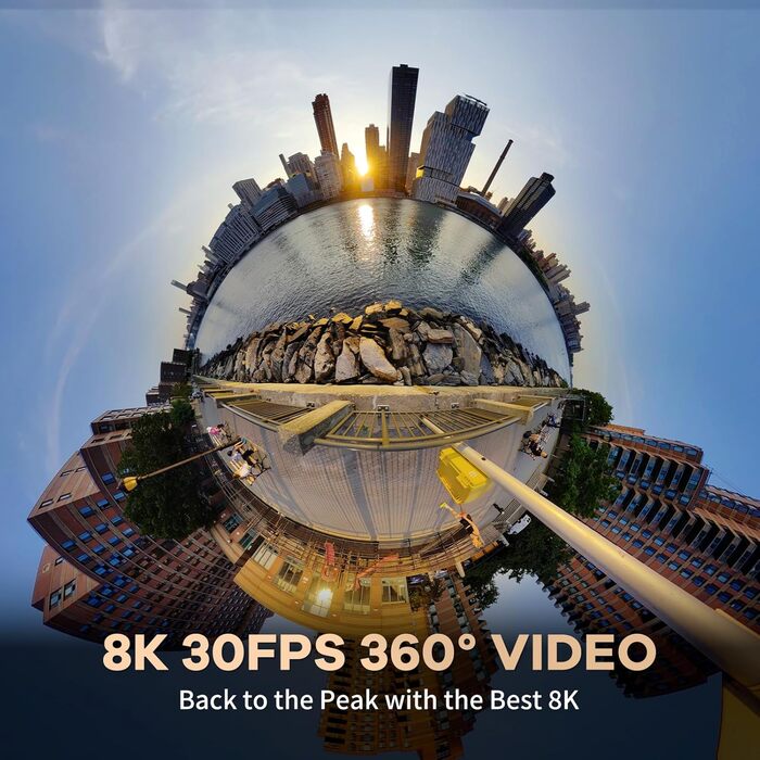 Водонепроникна 360-градусна екшн-камера 8K, фото 96MP і відео 8K 360 з подвійним 1/1,7&39, вбудованим GPS, стабілізацією, для відеоблогів, подорожей, на природі., 3 Ultra -