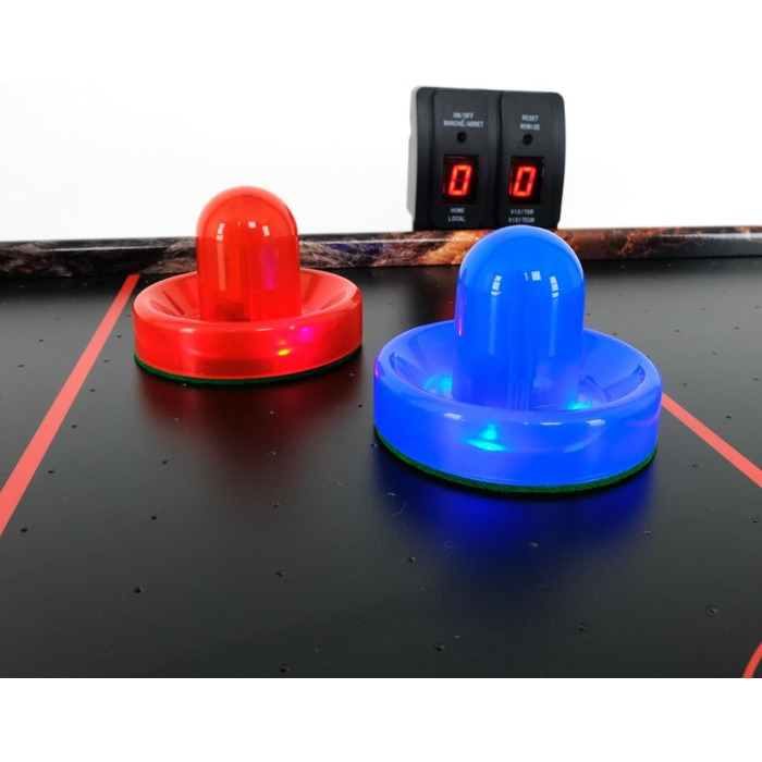 Світлодіодний стіл для аерохокею від FASports, аерохокей для дітей/підлітків віком від 8 років, стіл для аерохокею з повітряними штовхачами та шайбами, що світяться Solar Fury 138x67x82 см