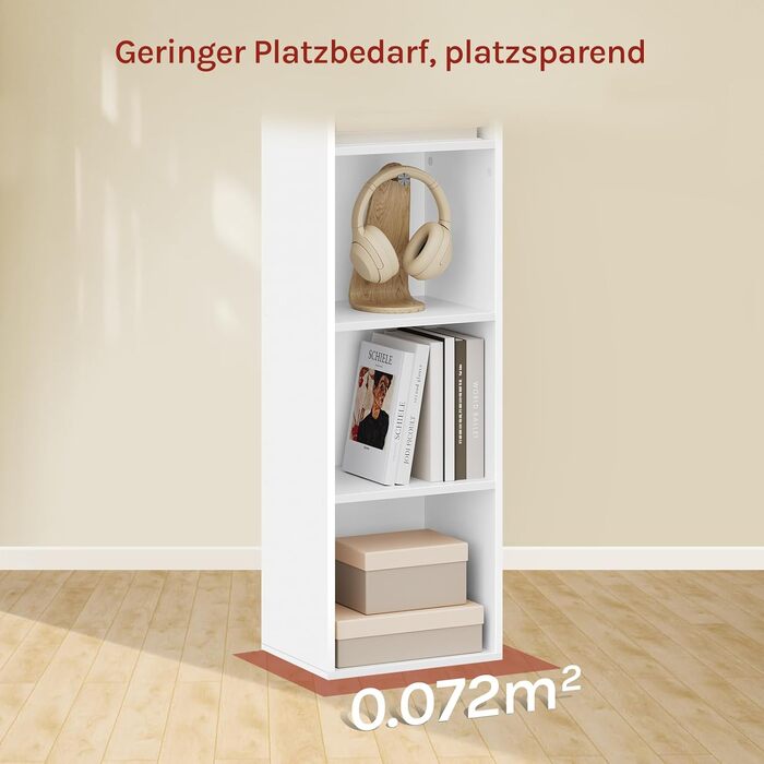 Книжкова полиця WOLTU з 6 відділеннями, окремостояча кубічна полиця, стояча полиця, офісна полиця, полиця для зберігання, полиця для файлів, виготовлена з інженерної деревини, 30x158,5x24 см (ШxВxГ), SK003ws6 6 полиць (24Г x 30Ш x 158,5В см) Біла