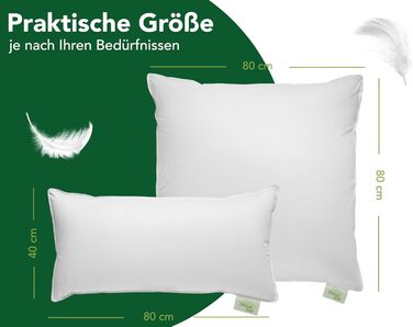 Пухова подушка DREAMSTAR 40 x 80 см 3-камерна пухова подушка Пухова та пір&39яна подушка 40 x 80 см Сертифікована подушка Oeko-Tex Найвища готельна якість Підходить для алергіків Бавовна 40 x 80 см