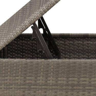 Табурет садовий з подушкою сірий 55x55x37 см Poly Rattan,366118