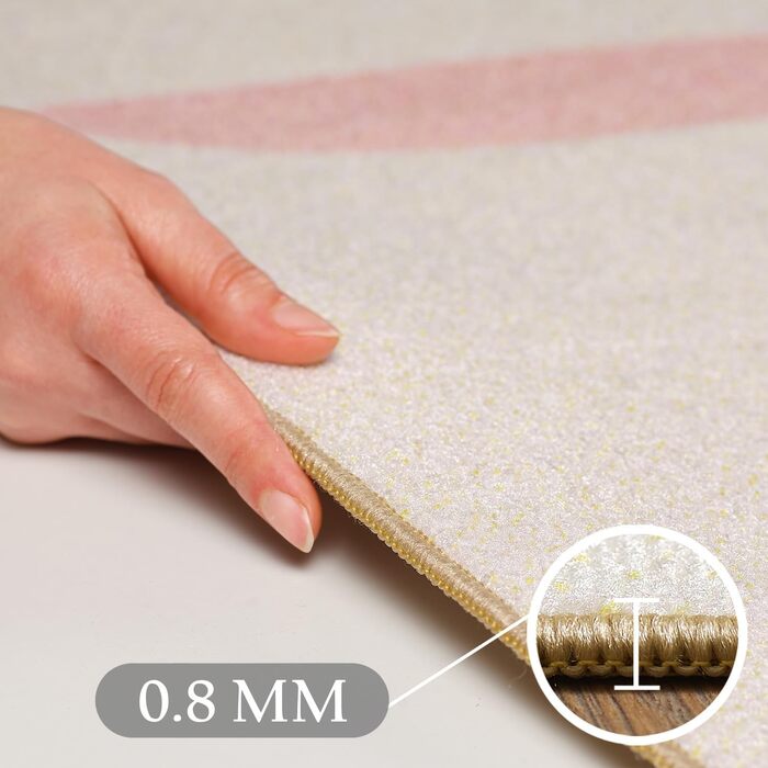 Коротковорсовий дитячий килим для хлопчиків і дівчаток 140 x 200 см Кремовий дизайн сонце і зірки - Килим, що миється Дуже м'який