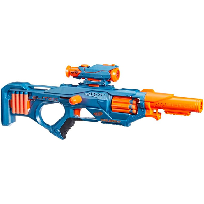 Бластер NERF Elite 2.0 Eaglepoint RD-8, ствол на 8 дротиків, знімний телескоп і ствол, 16 дротиків, затвор, різнокольоровий