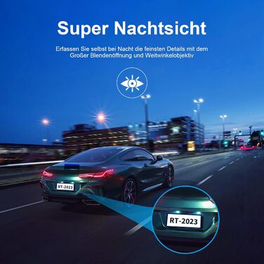 Відеореєстратор автомобільний передній задній з 64GB SD картою, 4.3-дюймовий IPS екран автомобільної камери 1080P FHD відеореєстра