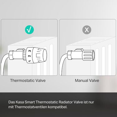 Інтелектуальний радіаторний термостат TP-Link Kasa - стартовий набір Wi-Fi, включаючи 1 термостат і 1 концентратор, контроль опалення (додаток Kasa, геозонування, виявлення відкриття вікна), Matter, Alexa