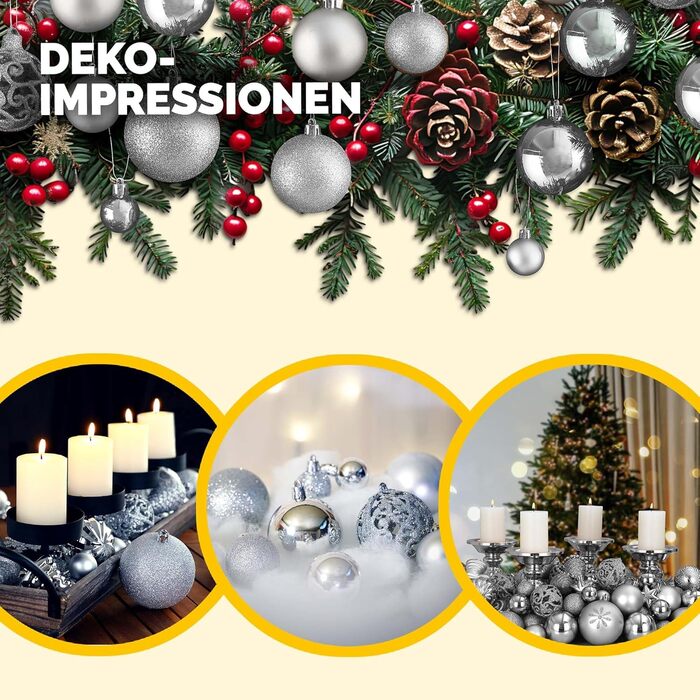 Різдвяні кульки 100 шт срібні Deuba