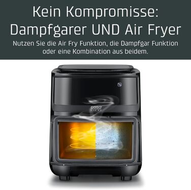 Фритюрниця та пароварка - їжа буде хрусткою зовні та соковитою всередині, дуже великий об'єм кошика 7 літрів, пароварка та фритюрниця, фритюрниця без олії/жиру, 700 -