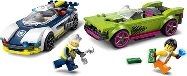Конструктор LEGO City Chase with Police Car and Muscle Car 60415, 213 деталей, поліцейська тематика