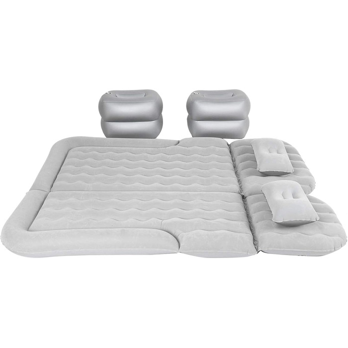 Надувне автомобільне ліжко, надувний матрац, кемпінгове ліжко, автомобільний надувний матрац, надувне, потовщене дорожнє ліжко, килимок для сну, аксесуари для кемпінгу (сірий)