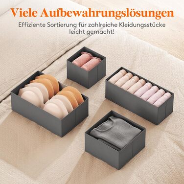 Набір органайзерів для шафи Lifewit з 16 шухляд, органайзер для шафи, система шухляд для пеленального столика, спальня для одягу, дитячий одяг, шкарпетки, спідня білизна, сірий 16