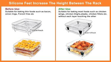 Аксесуари для фритюрниці YQL для фритюрниці Cosori 5.5 XXL/6.4L, 20cm 304 з нержавіючої сталі Аксесуари для фритюрниці Аксесуари для фритюрниці