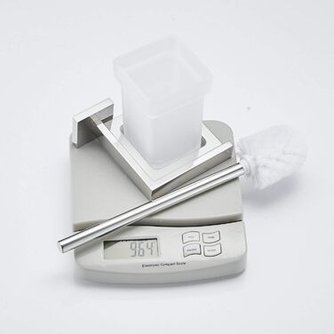 Туалетна щітка і тримач Настінний щіткотримач, хром, туалетний набір Набір туалетних щіток з нержавіючої сталі 304 і матового скла для ванної кімнати