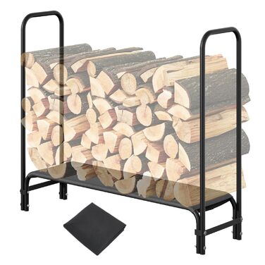 Сталева дров&39яна підставка для зберігання дров. Міцна дерев&39яна підставка для саду, тераси та відкритих майданчиків для оптимального зберігання дров (120 см).