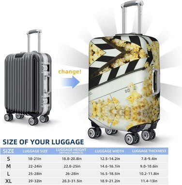 Чохол-рюкзак на багаж, еластичний, що миється, для подорожей та роботи (підходить для валіз розміром 45,7 - 81,3 см), Чорний, Середній