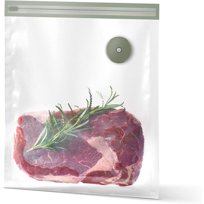 Вакуумні пакувальні пакети AEG AVRB1 (20 багаторазових пакетів, для консервації, приготування за технологією sous-vide, безпечні для харчових продуктів, без BPA, міцні, можна мити в посудомийній машині, морозильні камери та мікрохвильові печі, прозорі)