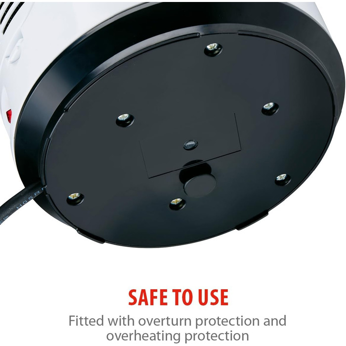 Електричний вентилятор Alpina 1500 Вт Радіатор з таймером та пультом дистанційного керування Коливальний обігрівач з функцією охолодження та обігріву 18 x 18 x 37 см, Білий