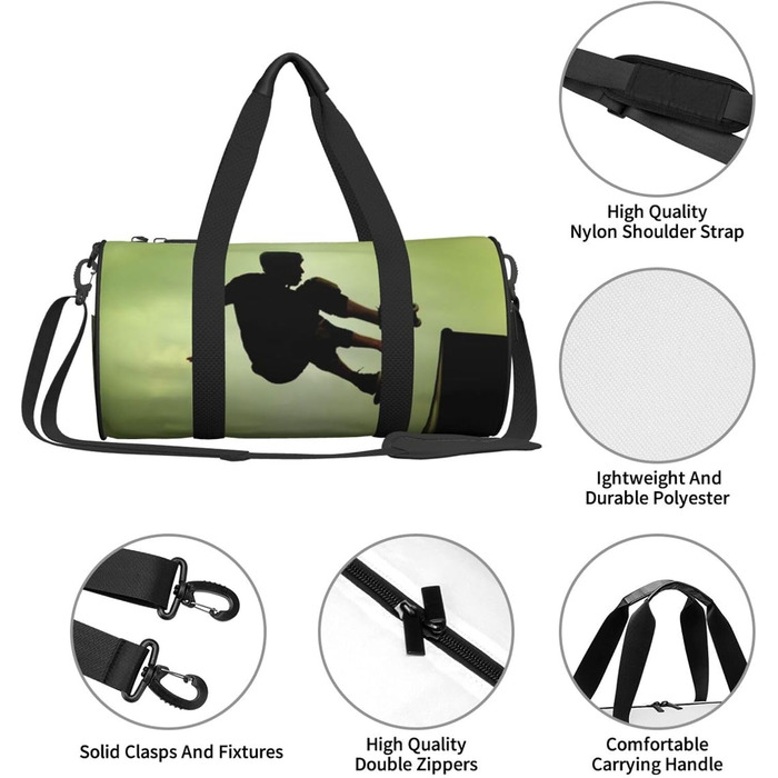 Блискучий, гарний візерунок, кругла форма, велика місткість, дорожня сумка, легка та міцна, подарунок для піших прогулянок, відпустки, ділових поїздок та іншого, для скейтборду, універсальний розмір