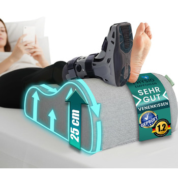 Подушка для підняття ніг Подушка для підняття ніг Ергономічна подушка для підняття ніг для дорослих, сертифікована Oeko-Tex, для розслаблення ніг і колін у ліжку та на дивані XL (25 см)