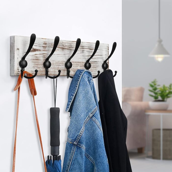 И гачок рейкові гачки для верхнього одягу з дерева, гачки для верхнього одягу настінні гачки, настінна вішалка з дерева 15 гачків