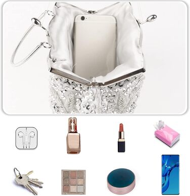 Жіноча перлинна сумочка ручної роботи з квітковим візерунком. Елегантне вінтажне клатч, невелика сумочка на ланцюжку через плече для вечірок, банкетів, весіль та випускних