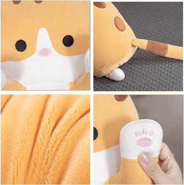 Плюшева іграшка-подушка Кішка Kawaii XXL, 50 см сіра