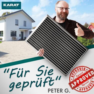 Килимок для дверей KARAT Spectral з алюмінієвою рамкою для використання всередині та зовні приміщень - стійкий до іржі та атмосферних впливів - килимок для передніх дверей - килимок для входу (текстильне волокно, ребристе/матове, 54 x 83 см)