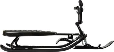 Міцні сани з кермом BMX, сталевою рамою, гальмом та лебідкою Керовані сани для дітей віком від 7 років та дорослих, макс. 90 кг, чорні