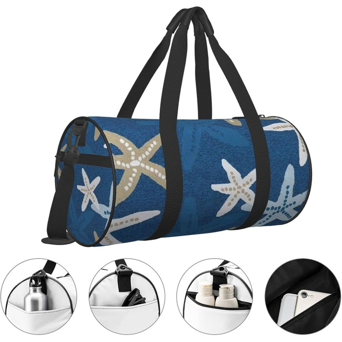 Універсальна спортивна сумка-мішок для подорожей, синій фон, підходить для чоловіків та жінок