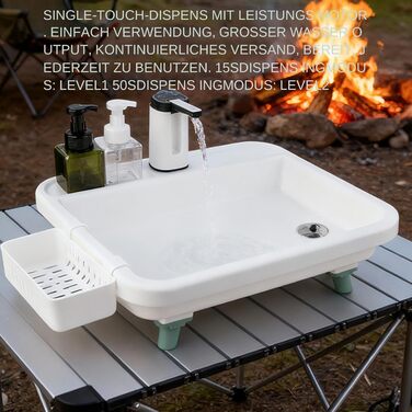 Портативна раковина для вулиці, портативна станція для миття рук, раковина з широким горлом 16,12 дюймів зі складною конструкцією, вуличні раковини, багатоцільовий умивальник із зручним аксесуаром для дорослих для садового барбекю