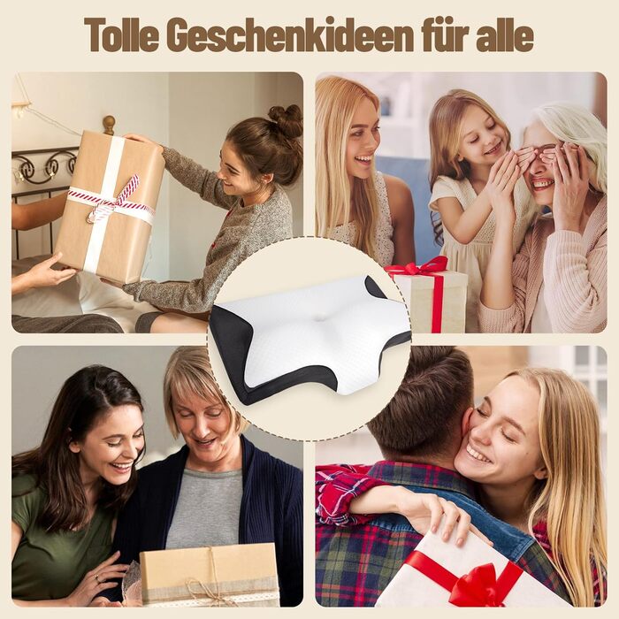 Подушка Curosleep, ергономічна ортопедична подушка з контурною підтримкою для боків, спини та живота, ергономічна подушка з пінопластовою амортизацією для полегшення болю в шиї та шиї (чорна)