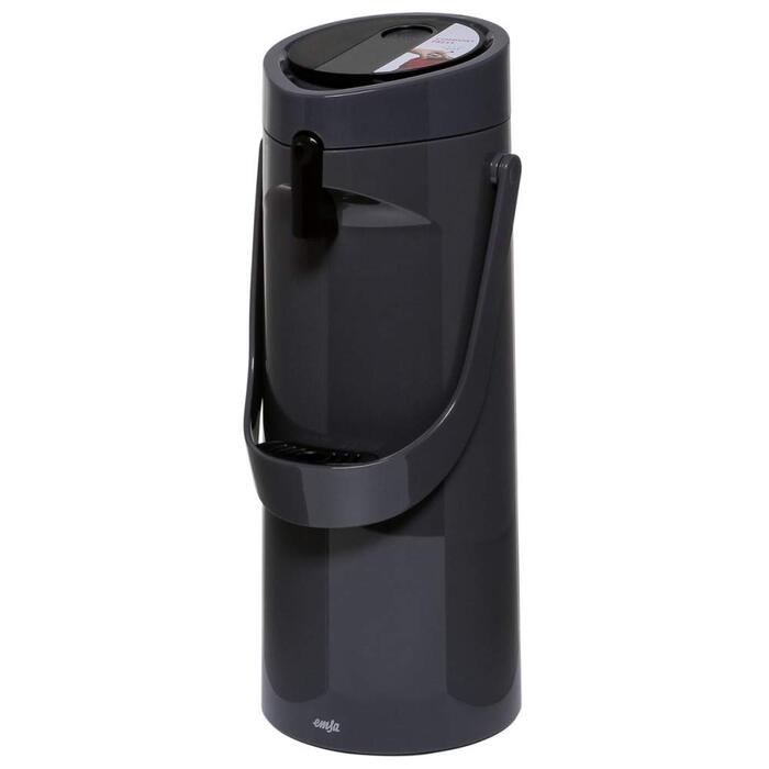 Термос Emsa 515706 з насосом Ponza, ємність 1,9 л, ізольована чашка, важіль тиску, знімний піддон для крапель, антрацит