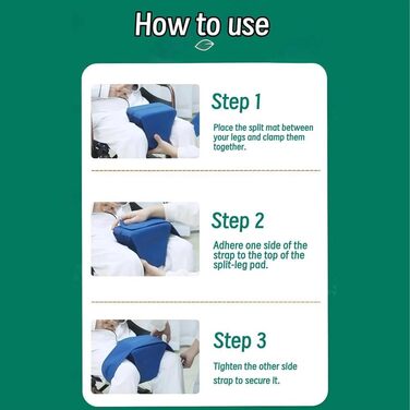 Клиноподібний розпірник для коліна з гелевою подушкою, ременями для фіксації ніг, подушка для позиціонування коліна для інвалідного візка з регульованими ременями для відновлення після операції відведення стегна (синя)