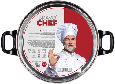 Каструля Bravo Chef 18 см (1.6 л) з бакелітовими ручками (6811077)