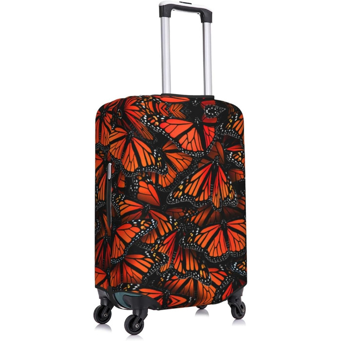 Чохол для валізи Метелики Монарх, міцний захист, підходить для багажу розміром 45.7-81.3 см, малий, Чорний