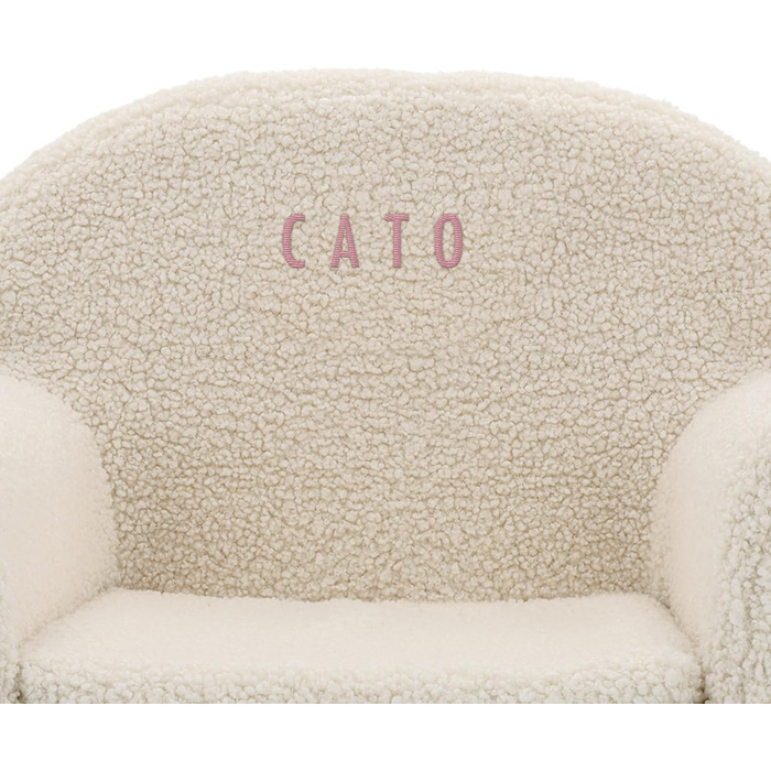 Дитяче крісло &quotВаш сюрприз&quot з іменем - Персоналізоване дитяче крісло з іменем або текстом, виготовлене з бавовни для хлопчиків та дівчаток віком від 1 до 4 років (Білий - Тедді)