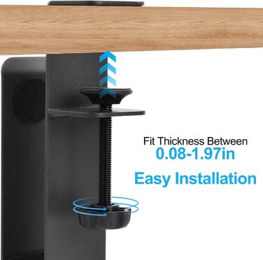 Докено Регульований бічний тримач для ноутбука на стіл, вертикальна підставка без свердління для ноутбука, документів та аксесуарів. Кріплення на край столу.