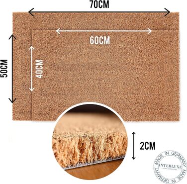 Килимок для дверей Interluxe Coconut - Here Comes the Dog - Килимок для дверей з мотивом собаки - чудовий подарунок для власників собак (40 x 60 см)