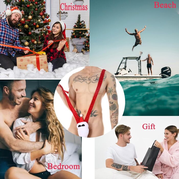 Чоловічі еротичні боді-труси Borat RSLOVE, еластичні, червоні