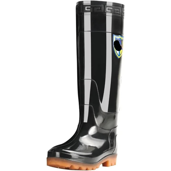 Чоловічі дощові чоботи, супер високі шкарпетки, дощове взуття, довгі водні рибальські чоботи, потовщені зносостійкі, нековзні, пластикові, водонепроникні, чорні, одинарні, 40 EU