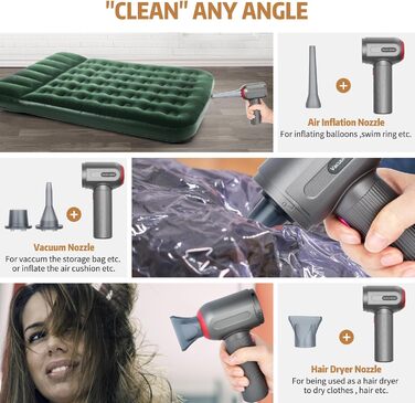 Ручний пилосос, 9000 PA Ручний пилосос акумуляторний, міні/портативний/перезаряджається USB пилосос, для шерсті домашніх тварин, а